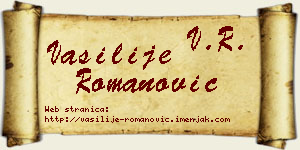 Vasilije Romanović vizit kartica